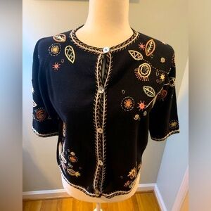 Sorbe Vintage embroidered spring cotton sweater, M